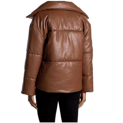 Avec Les Filles Faux-Leather Puffer Coat