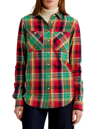 Lauren Ralph Lauren Plaid Roll-Tab Sleeves Shirt