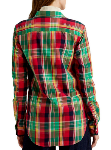 Lauren Ralph Lauren Plaid Roll-Tab Sleeves Shirt