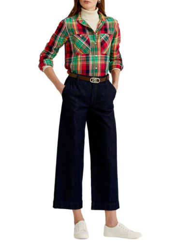 Lauren Ralph Lauren Plaid Roll-Tab Sleeves Shirt