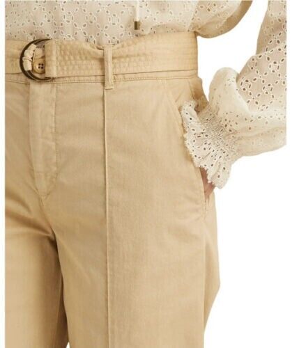 LAUREN Ralph Lauren Micro-Sanded Twill Belted Wide-Leg Pants