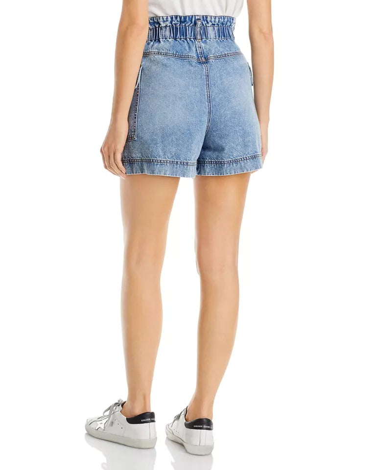 BLANKNYC Paperbag Whisker Wash High-Waist Shorts