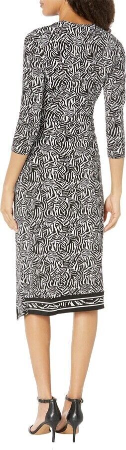 MICHAEL Michael Kors Zebra-Print Asymmetric Midi Dress