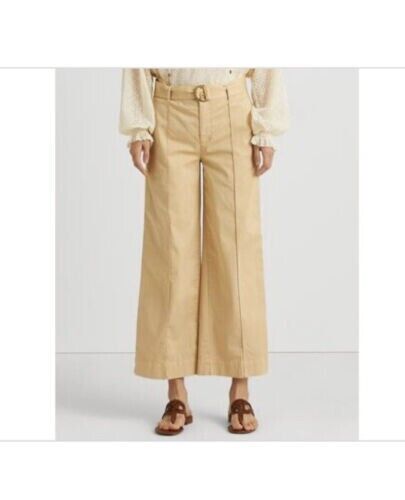 LAUREN Ralph Lauren Micro-Sanded Twill Belted Wide-Leg Pants