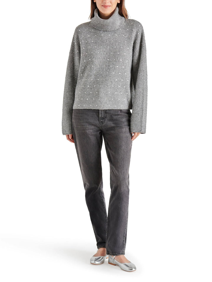 STEVE MADDEN Astro Crystal Turtleneck Sweater