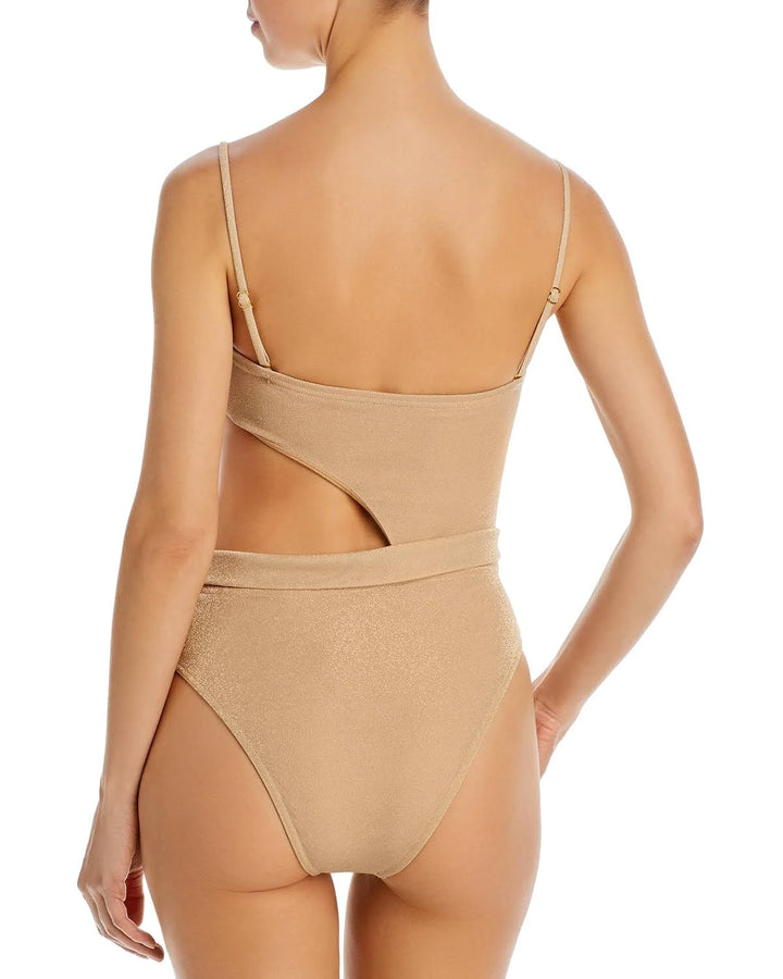 Ramy Brook Sparkle Gigi Cutout One Piece Swimsuit