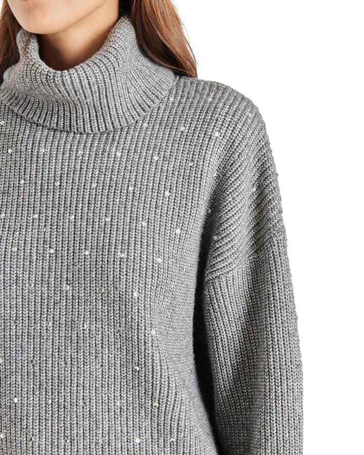 STEVE MADDEN Astro Crystal Turtleneck Sweater