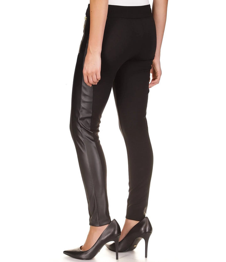 MICHAEL MICHAEL KORS Petite Mixed-Media Faux-Leather Leggings