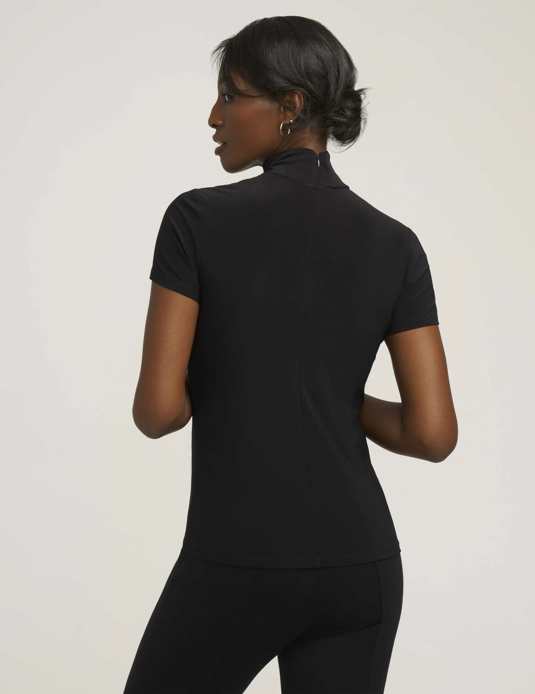 Anne Klein Short Sleeve Mock Neck Top
