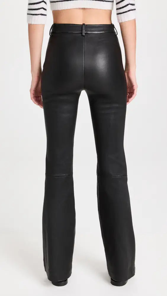 Theory Demitria Leather Flare Pants