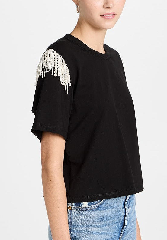 Veronica Beard Rumia Pearl Beaded Tee