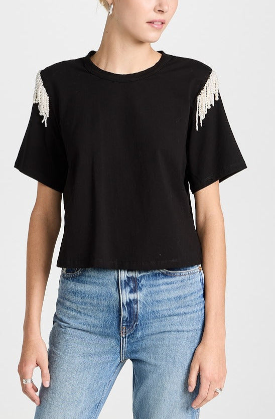 Veronica Beard Rumia Pearl Beaded Tee