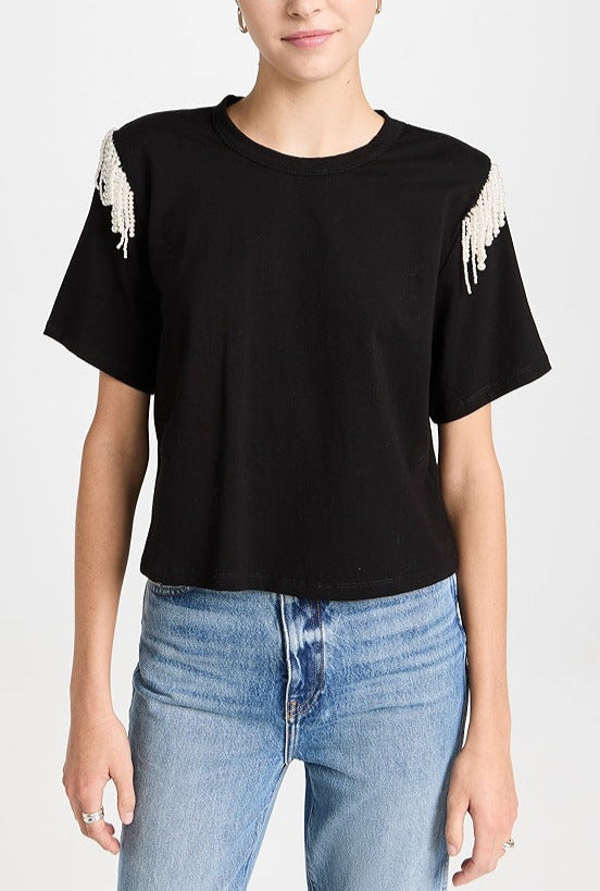 Veronica Beard Rumia Pearl Beaded Tee