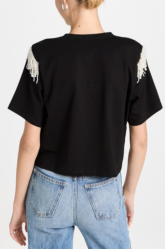 Veronica Beard Rumia Pearl Beaded Tee