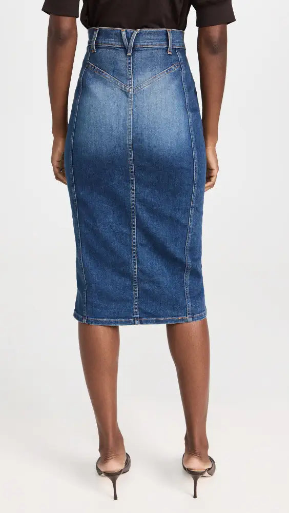 Veronica Beard Herron Denim Midi-Skirt