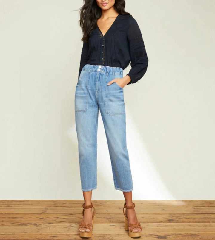 Veronica Beard Arya Straight High Rise Jeans