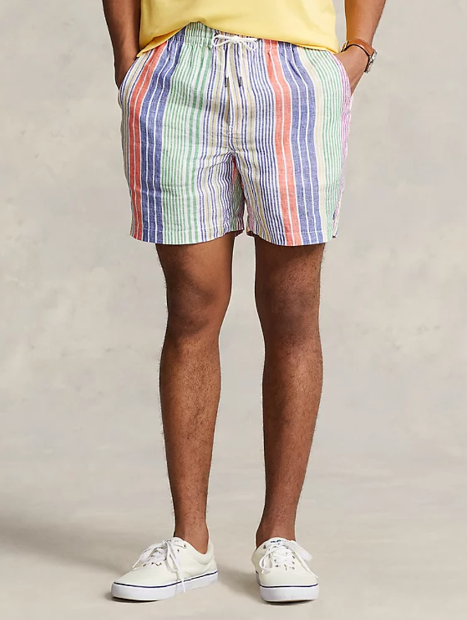 Polo Ralph Lauren 6"  Prepster Striped Linen Shorts