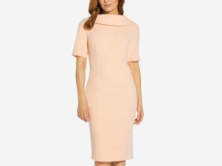 Adrianna Papell Roll Neck Sheath Collar Dress