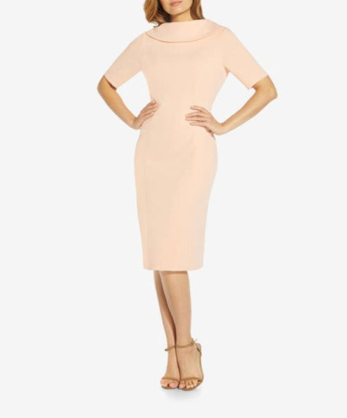 Adrianna Papell Roll Neck Sheath Collar Dress