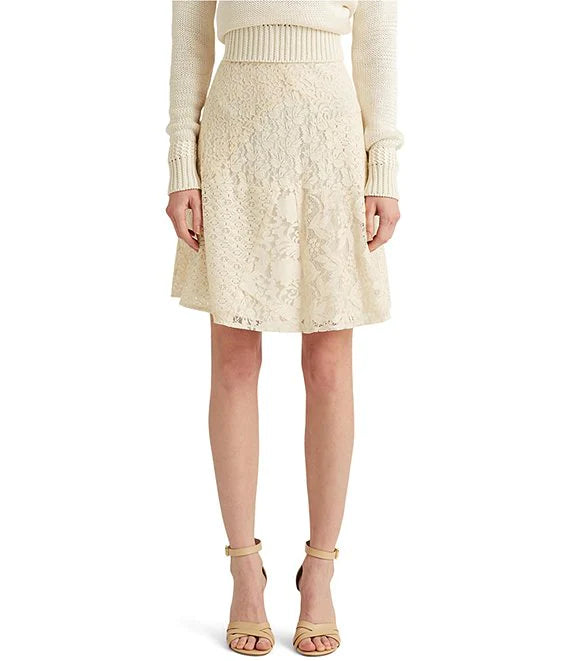 Lauren Ralph LaurenPatchwork Lace A-Line Skirt