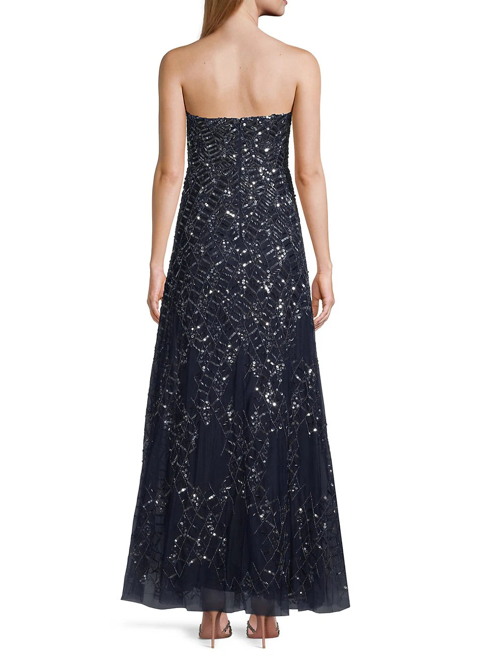 Aidan Mattox Beaded Strapless A-Line Gown