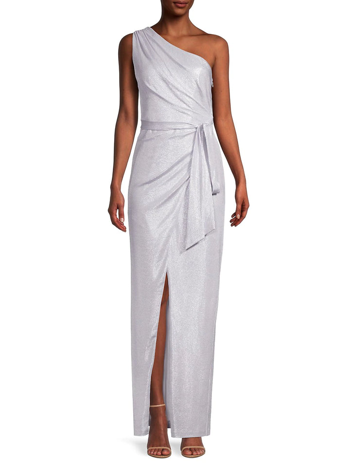 Aidan by Aidan Mattox One-Shoulder Column Gown