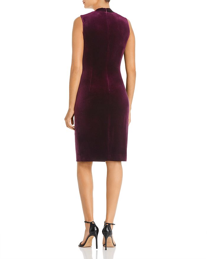 Elie Tahari Dolly Sleeveless Ruched Velvet Dress