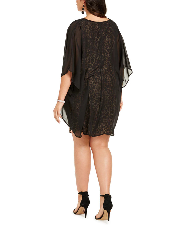 Love Squared Trendy Plus Size 1X Cover-Up & Animal-Print Dress