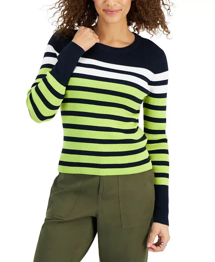 Tommy Hilfiger Cotton Ribbed Striped Sweater MSRP $69.50 Size M # 5C 2401 NEW