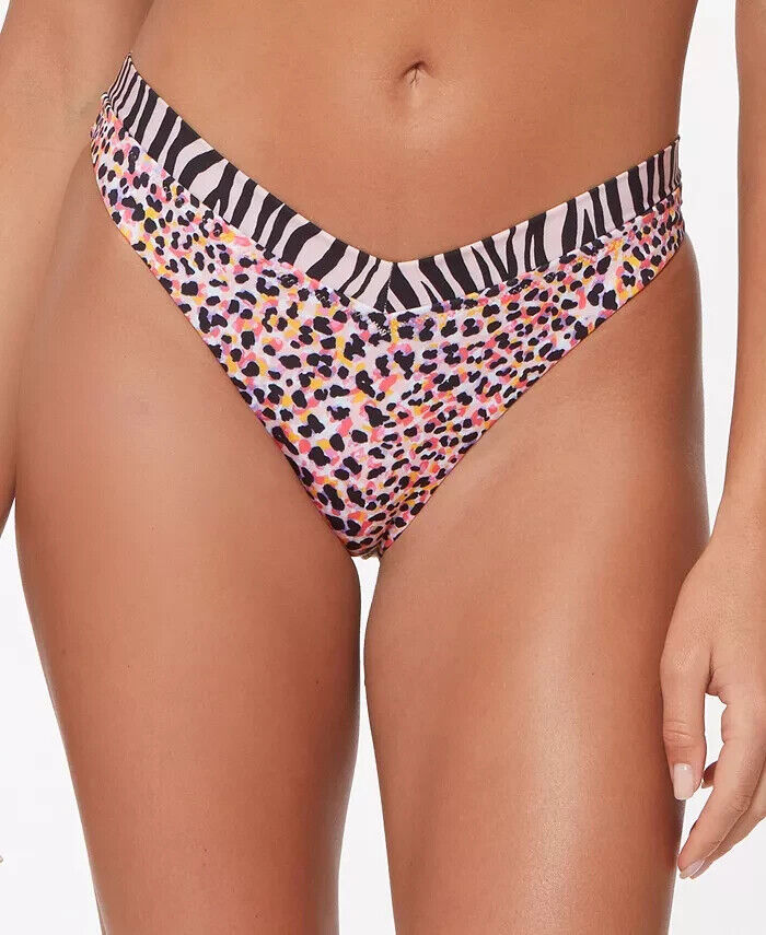 SANCTUARY Pretty Exotic V-Waist Hipster Bikini Bottoms $53 Size L # U10 262 NEW