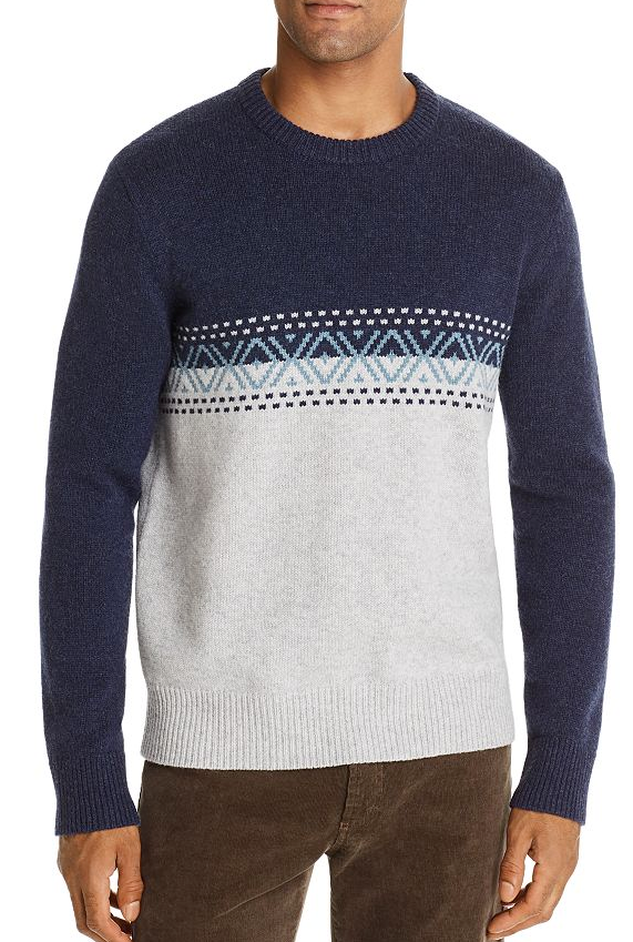 The Men Store Color-Block Fair-Isle Wool Sweater MSRP $128 Size XXL # WW 114 NEW