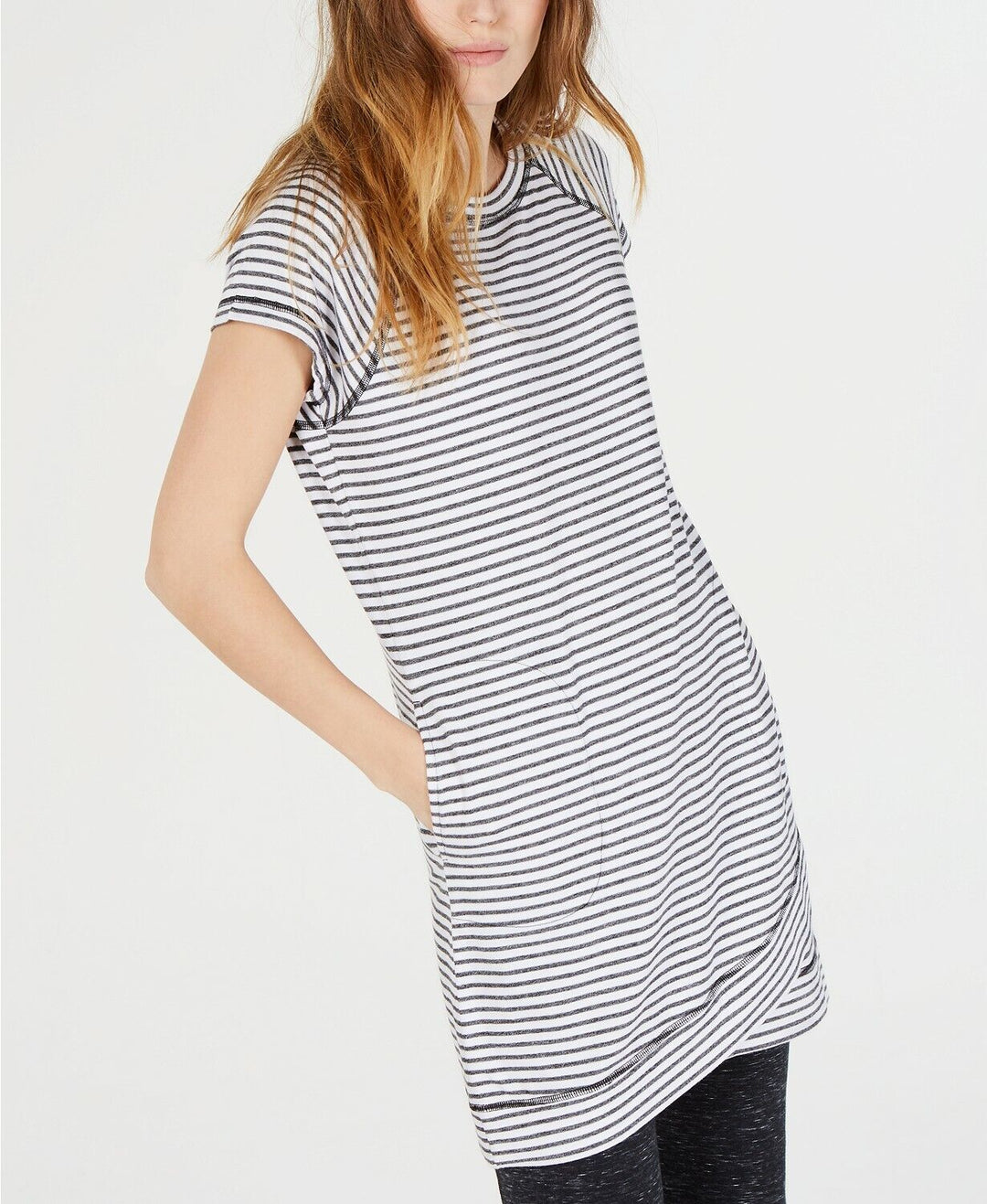 Ideology Striped Crossover-Hem Tunic MSRP $49 Size M # 8A 1657 NEW