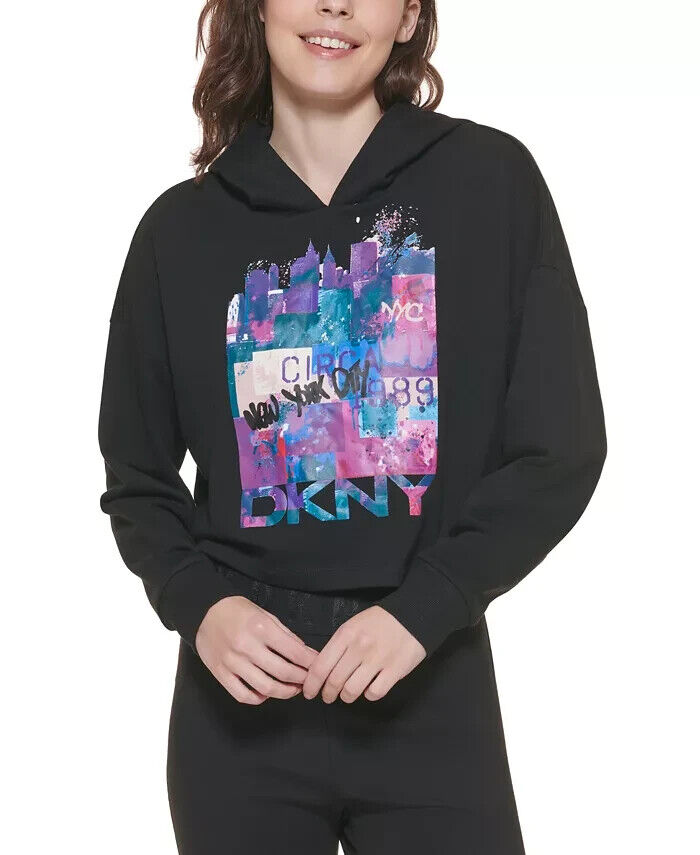 DKNY Graffiti Logo Hoodie MSRP $79 Size L # 6D 1611 NEW