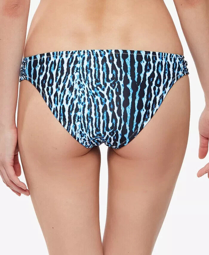 JESSICA SIMPSON Printed Shirred Hipster Bikini Bottom