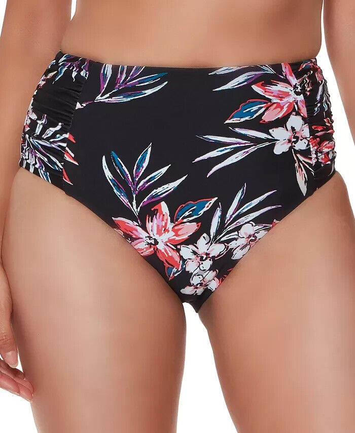 Braguitas de bikini con cintura alta Tropical Escape de BAR III MSRP $44 Talla M # U10 334 NUEVO