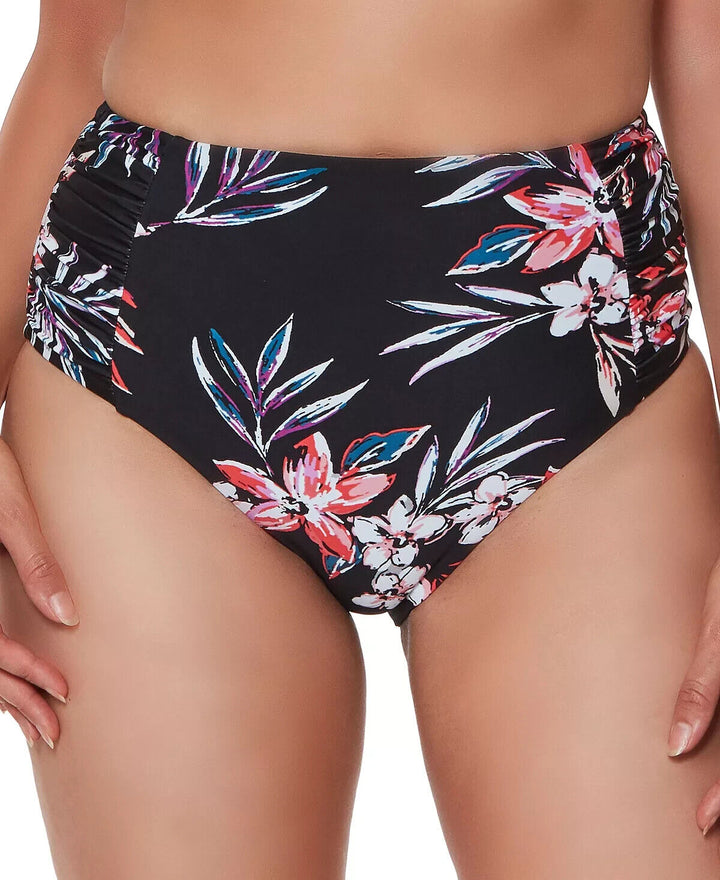 Braguitas de bikini con cintura alta Tropical Escape de BAR III MSRP $44 Talla M # U10 334 NUEVO