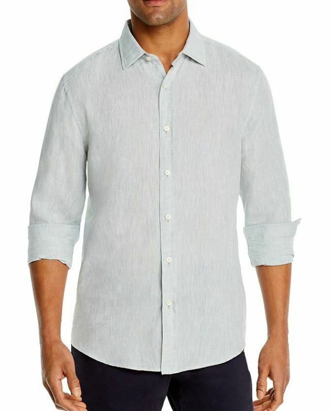 The Men's Store Linen Yarn-Dyed Shirt $98 Size S # 6D 1305 NEW