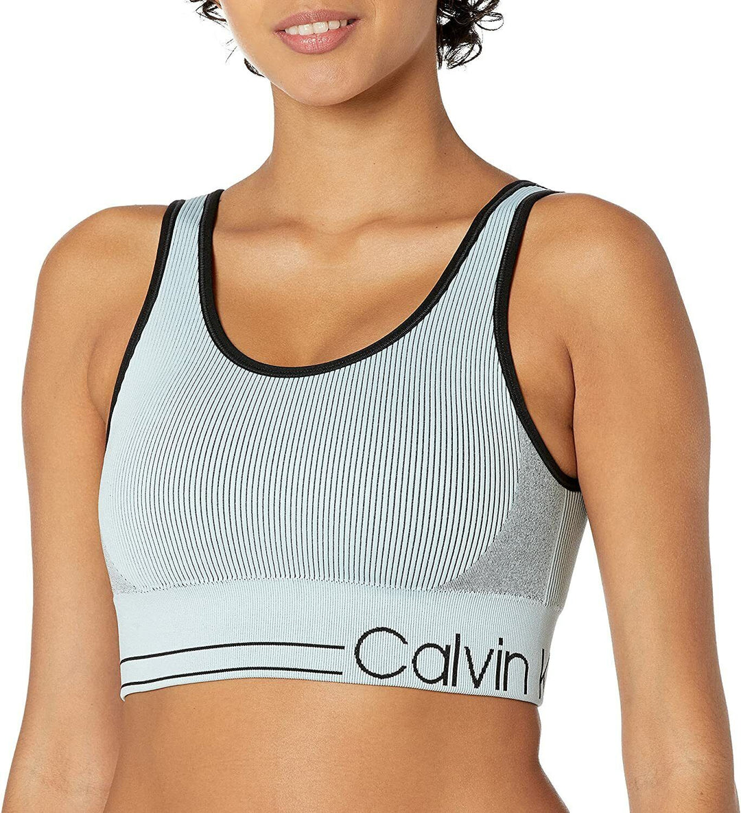 Calvin Klein Performance Seamless Ribbed Sports Bra MSRP $39 Size L # U5 362 NEW