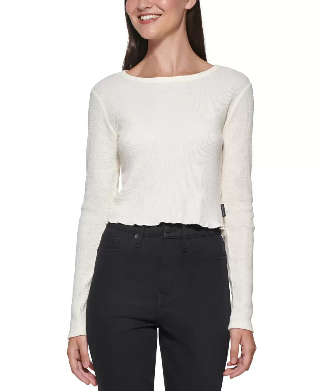 Calvin Klein Jeans Cropped Crewneck Top MSRP $39.50 Size XL # 5D 2216 NEW