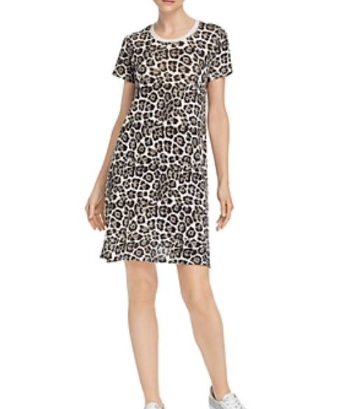 Atm Anthony Thomas Melillo Leopard-Print T-Shirt Dress $195 Size S # 21B 542 NEW