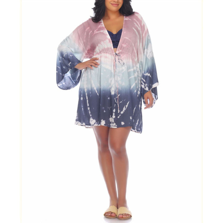 Raviya Plus Size Tie-Dye Caftan Swim Cover Up MSRP $52 Size 0X # 10B 1892 NEW