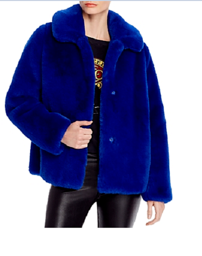 MKT Studio Collared Faux Fur Coat $332.00 Size 40 # 6D 1377 NEW