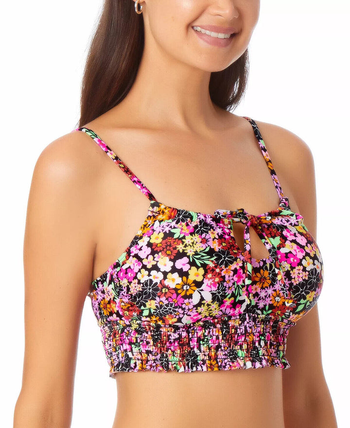 California Waves Juniors' Printed Longline Bikini Top