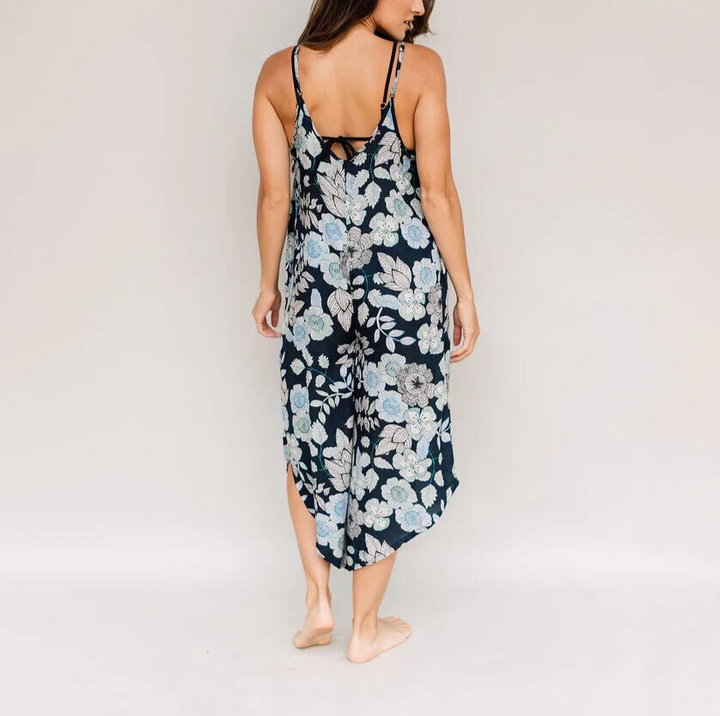 J. Valdi Printed Flowy Cropped Jumpsuit Cover-Up