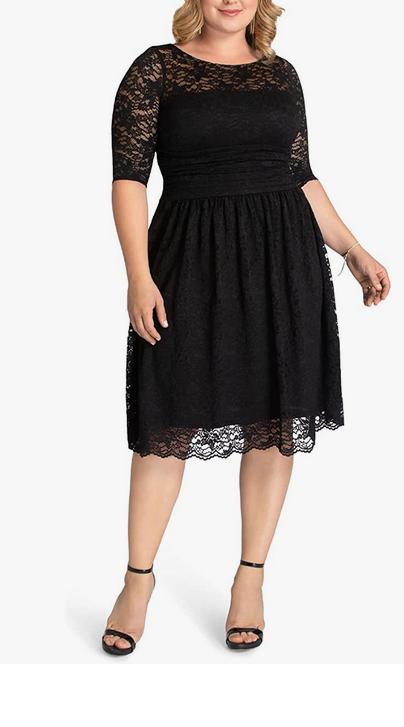 Kiyonna Plus Size Luna Lace Cocktail Dress Size 0X # 10B 1807 NEW 