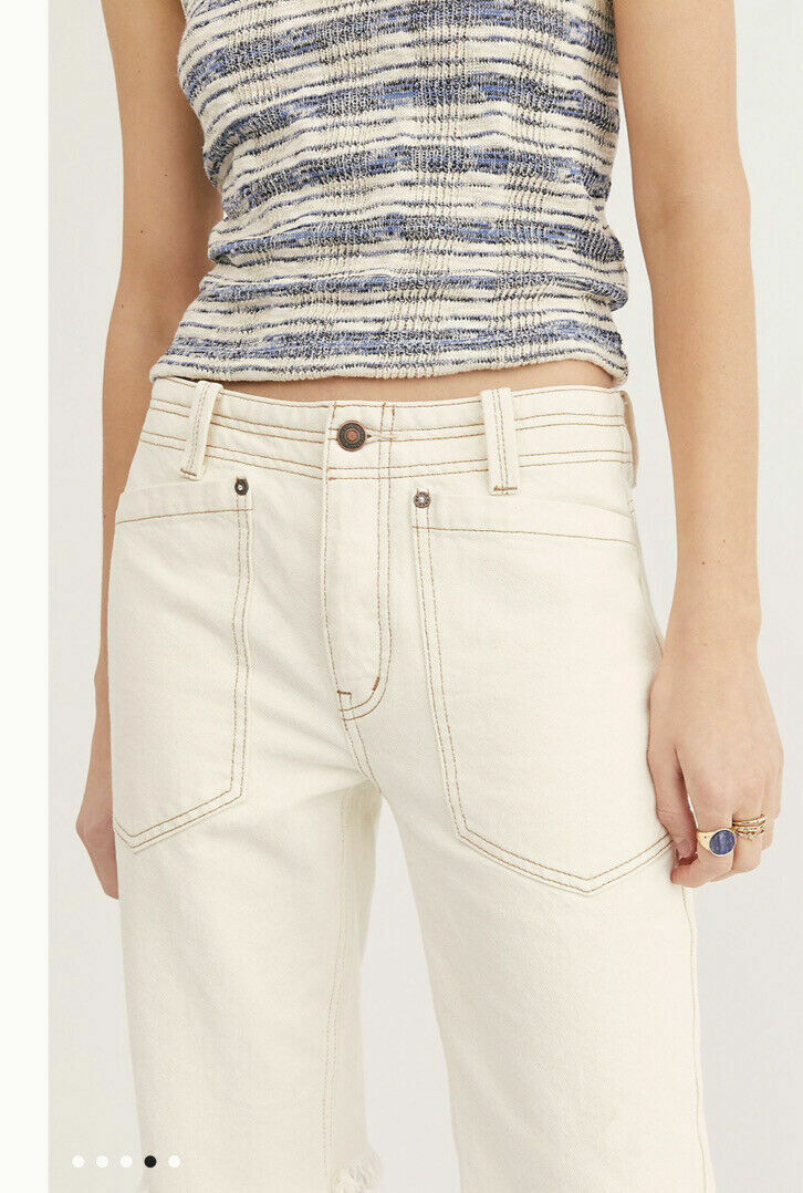 Free People Rebel Rouser Cut-Off Jean Shorts in Natural