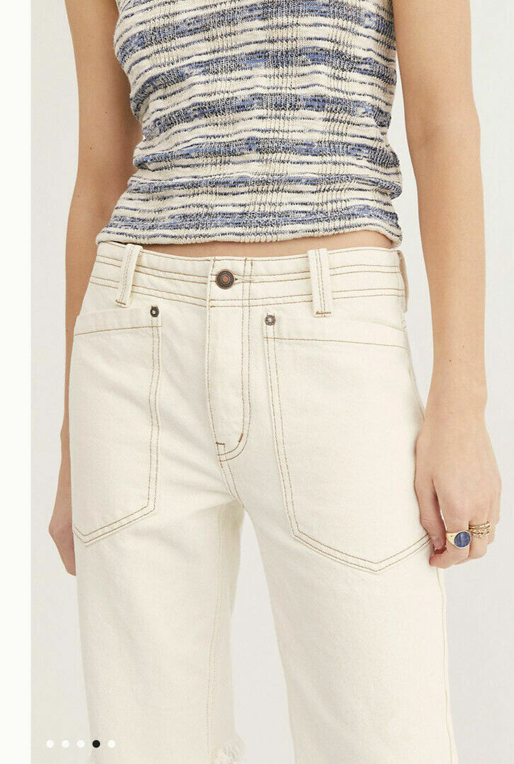 Free People Rebel Rouser Cut-Off Jean Shorts in Natural