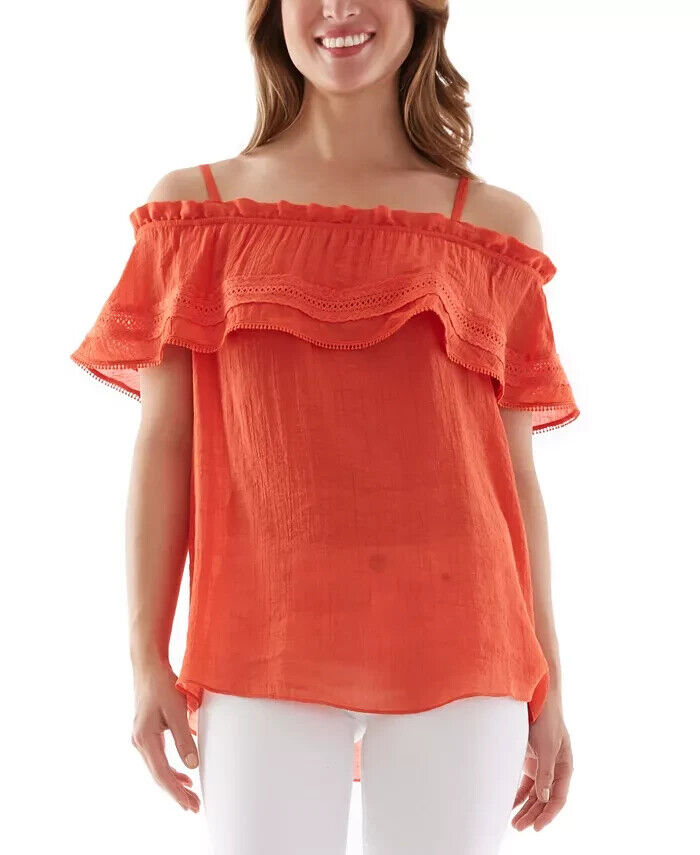 BCX Juniors' Ruffle-Trim Top MSRP $39 Size XS # 6A 1679 NEW