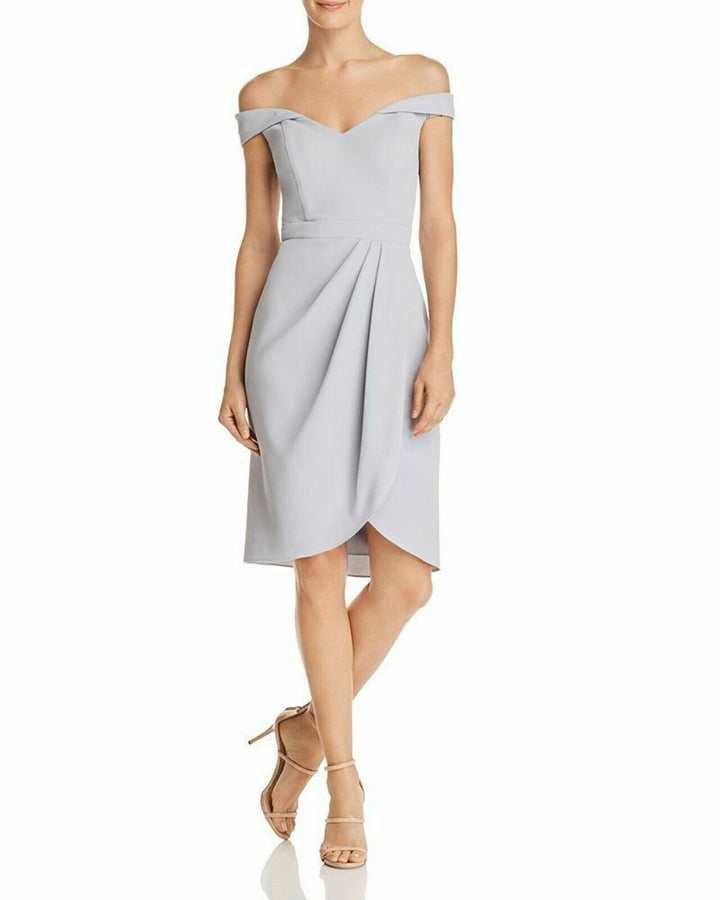 Aqua Off-the-Shoulder Pleat-Detail Dress MSRP $209 Size 4 # 14A 1136 NEW