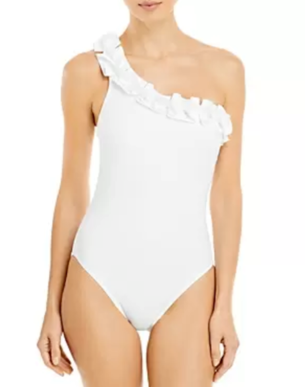 Karla Colletto Ellery One Shoulder One Piece Swimsuit $350 Size 6 # UB9 438 NEW